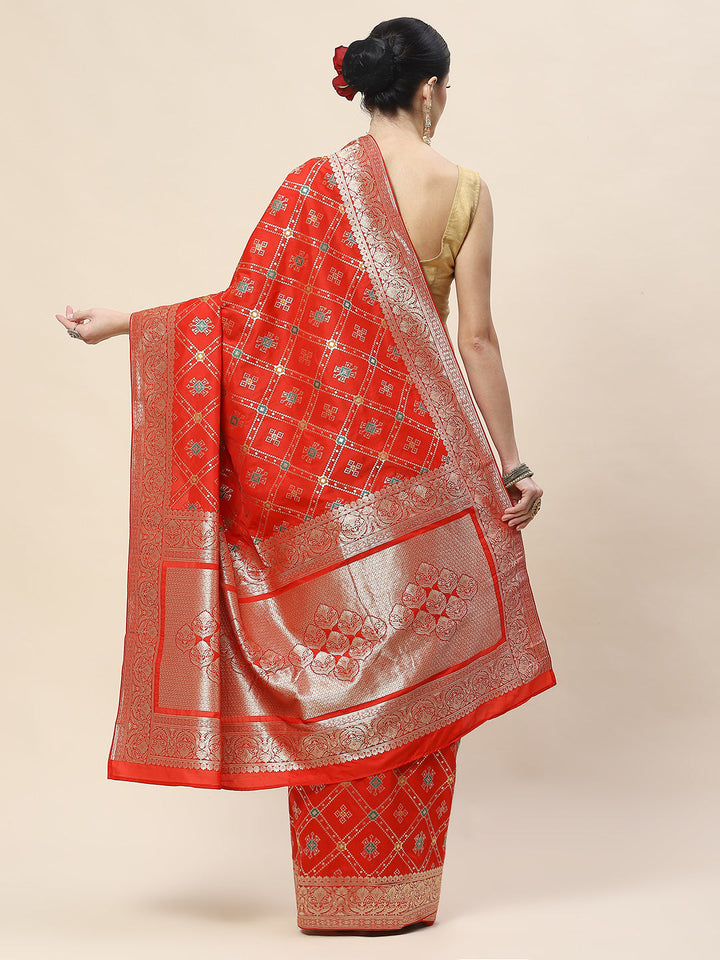 Zari Jaal Woven Art Silk Banarsi Saree