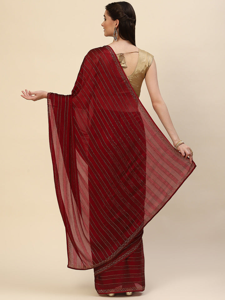 Stone Work Georgette Plain Saree