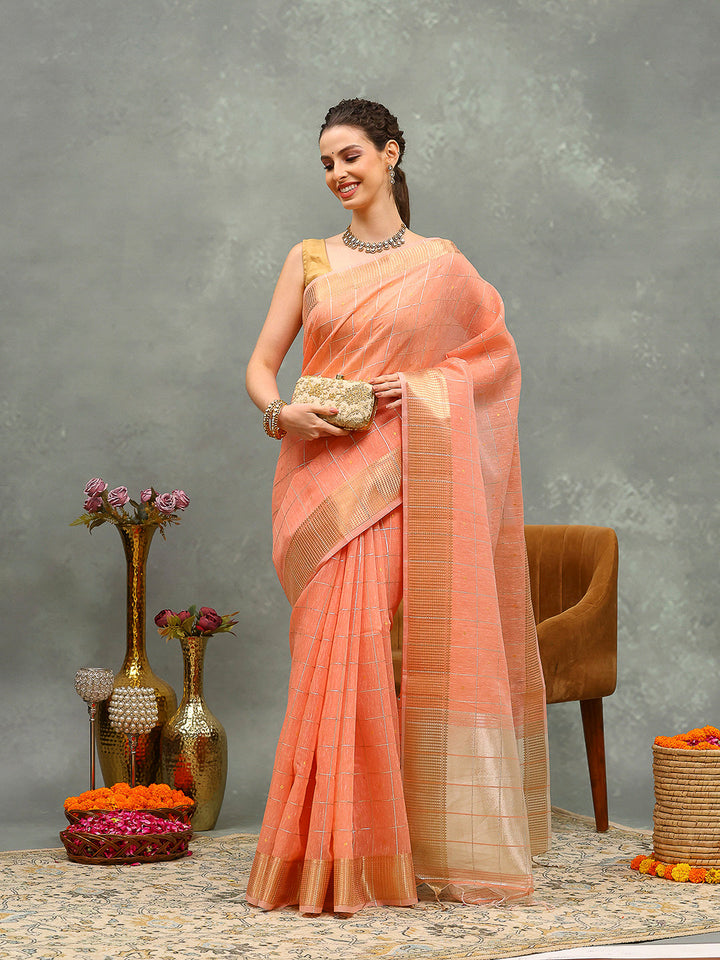 Woven Design Cotton Blend Saree