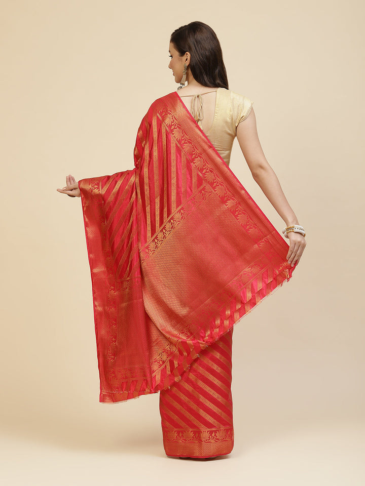 Zari Jaal Stripes Handloom Woven Saree