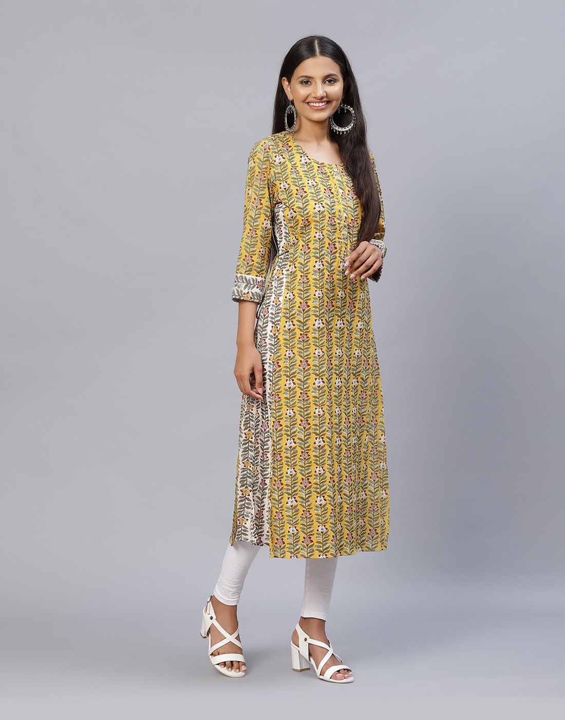 Floral Print Cotton Kurti