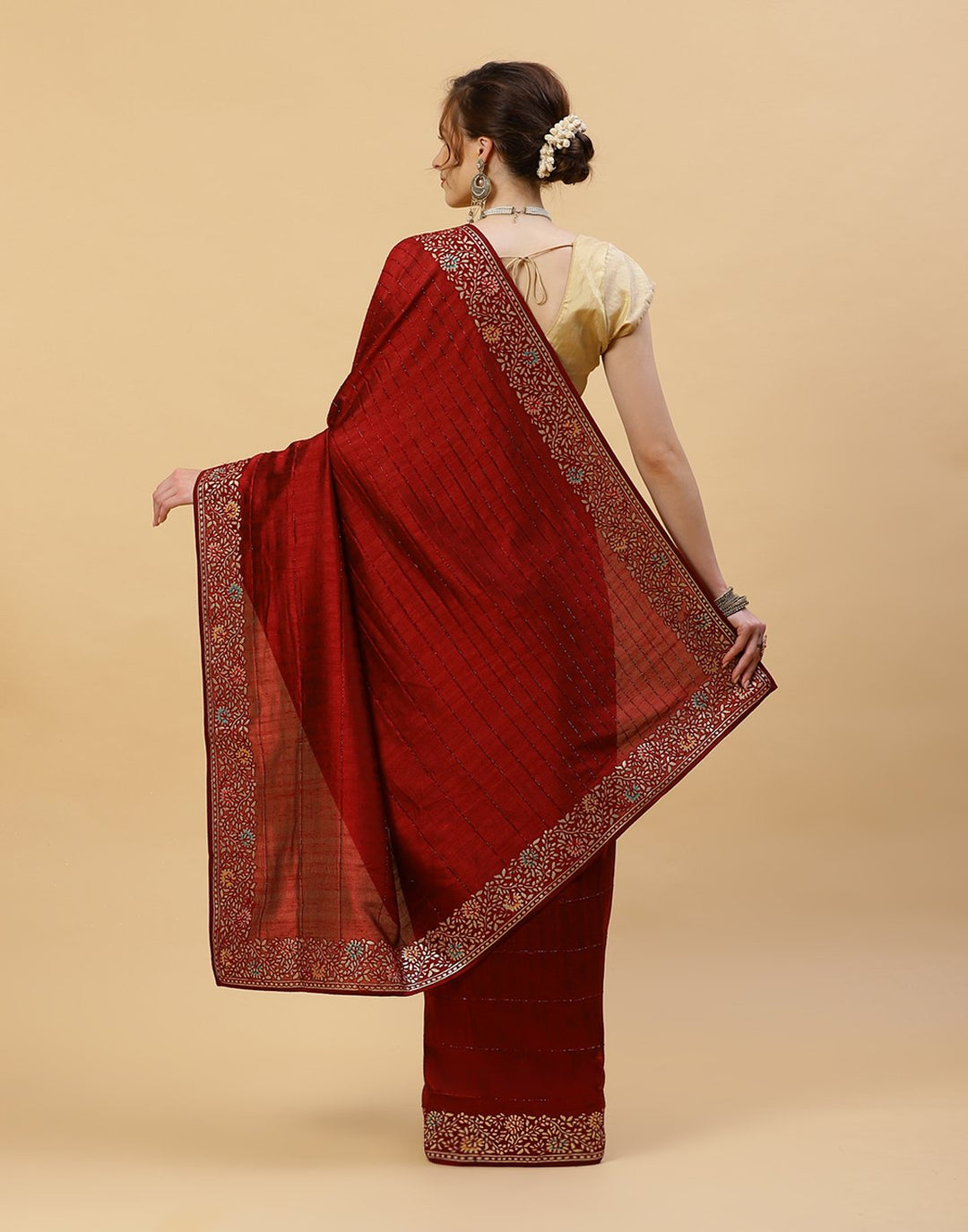 Embroidered Art Tussar Saree