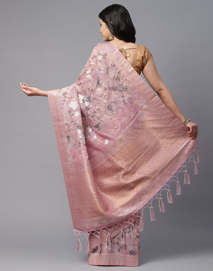 Printed Cotton Chanderi Saree