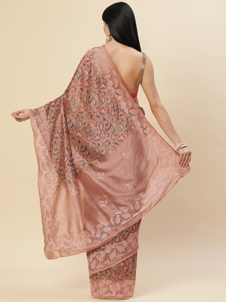 Digital Floral Printed Handloom Saree