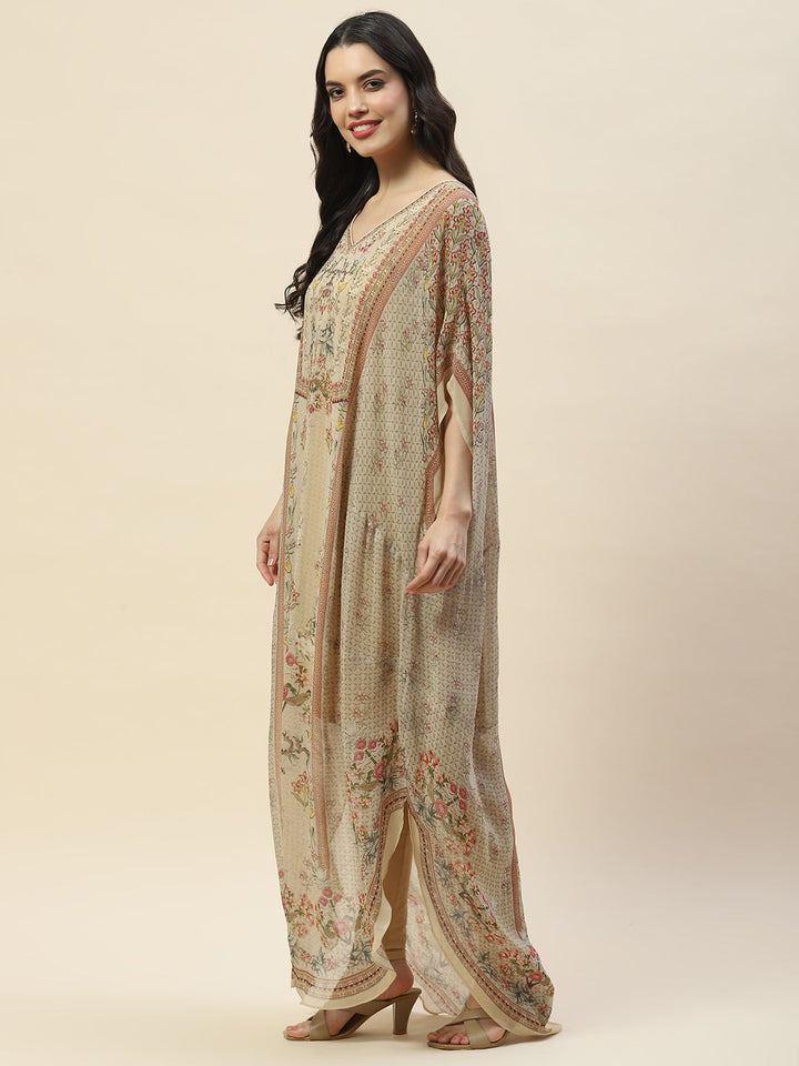 Digital Print Georgette Kaftan Kurta