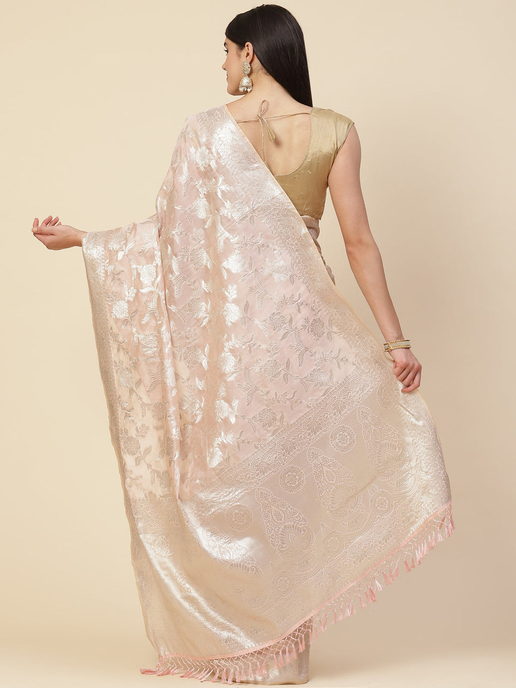 Zari Jaal Organza Woven Saree