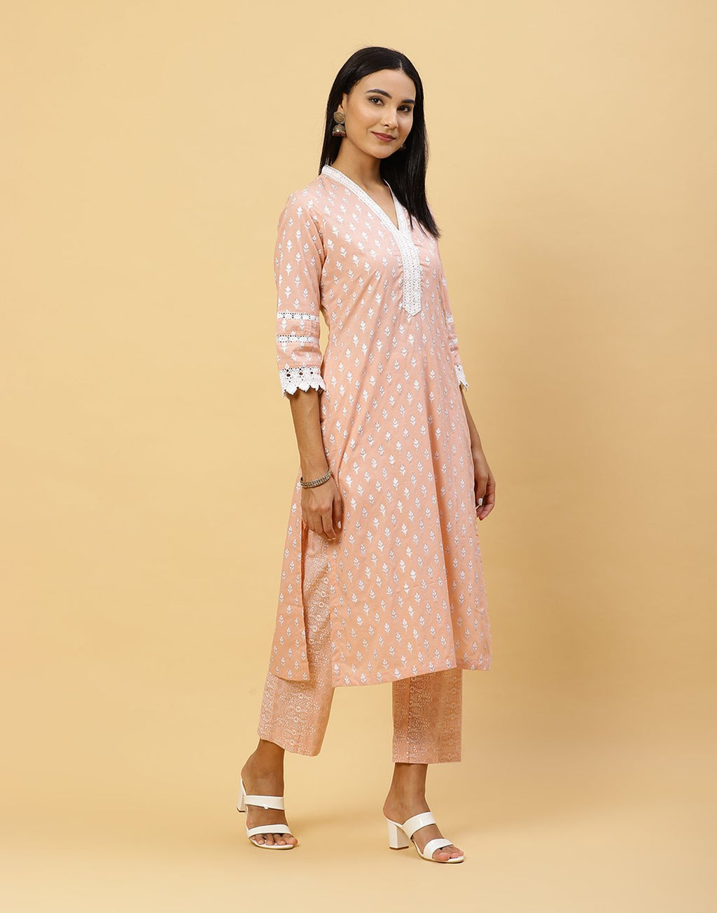 Printed Cotton Kurti With Pant