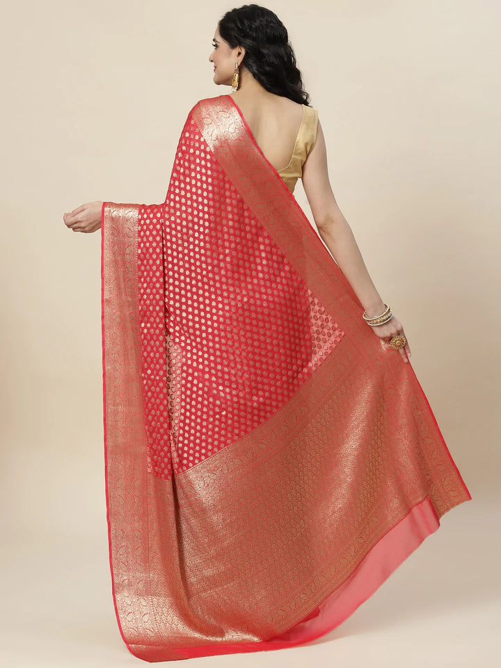 Zari Booti Georgette Plain saree