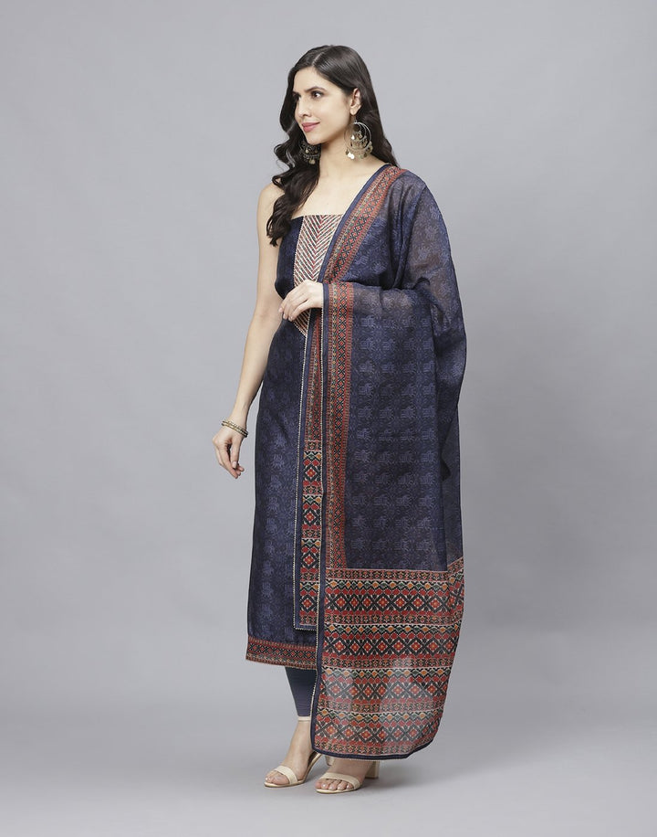 Printed Chanderi Suit Piece