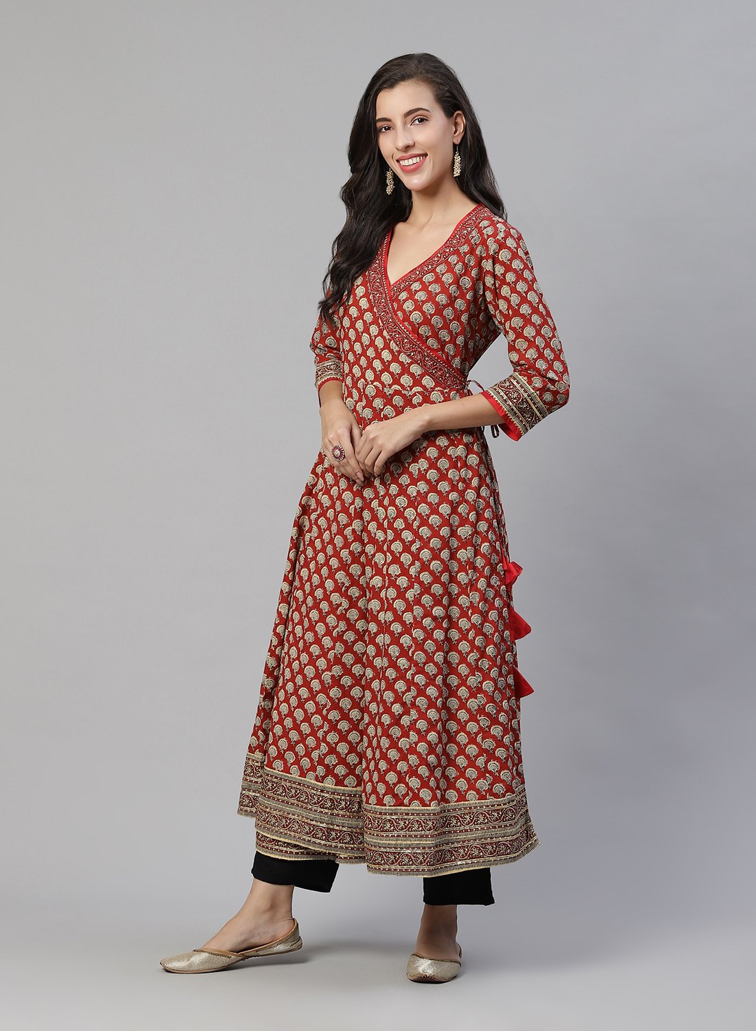 Printed Cotton Angrakha Kurti