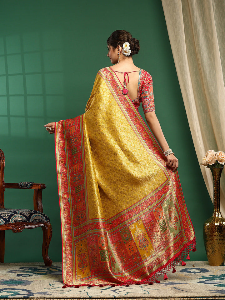 Embroidered Dola Silk Saree
