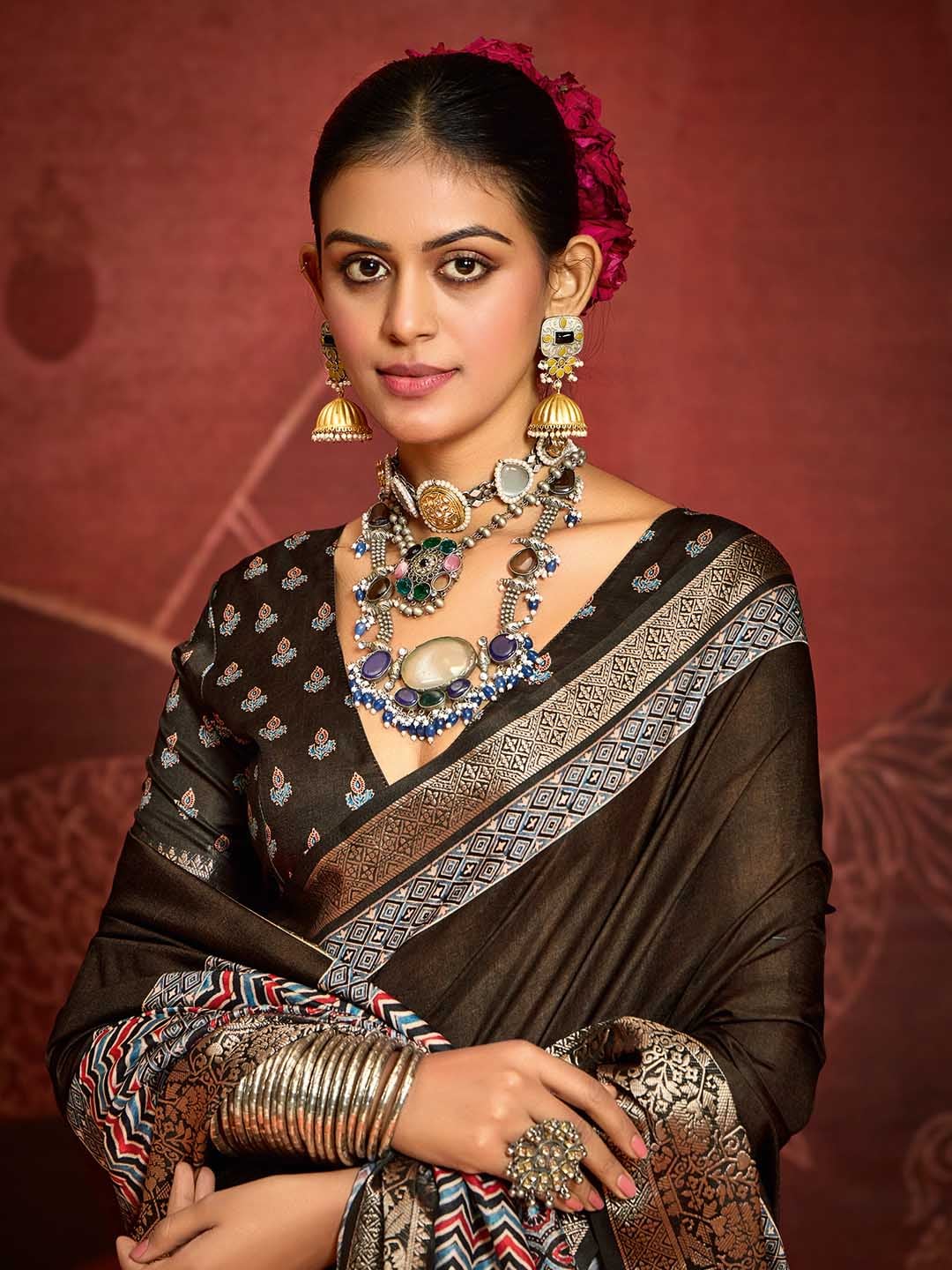 Zari Border Art Silk Saree