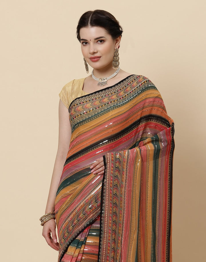 Sequence Embroidered Georgette Saree