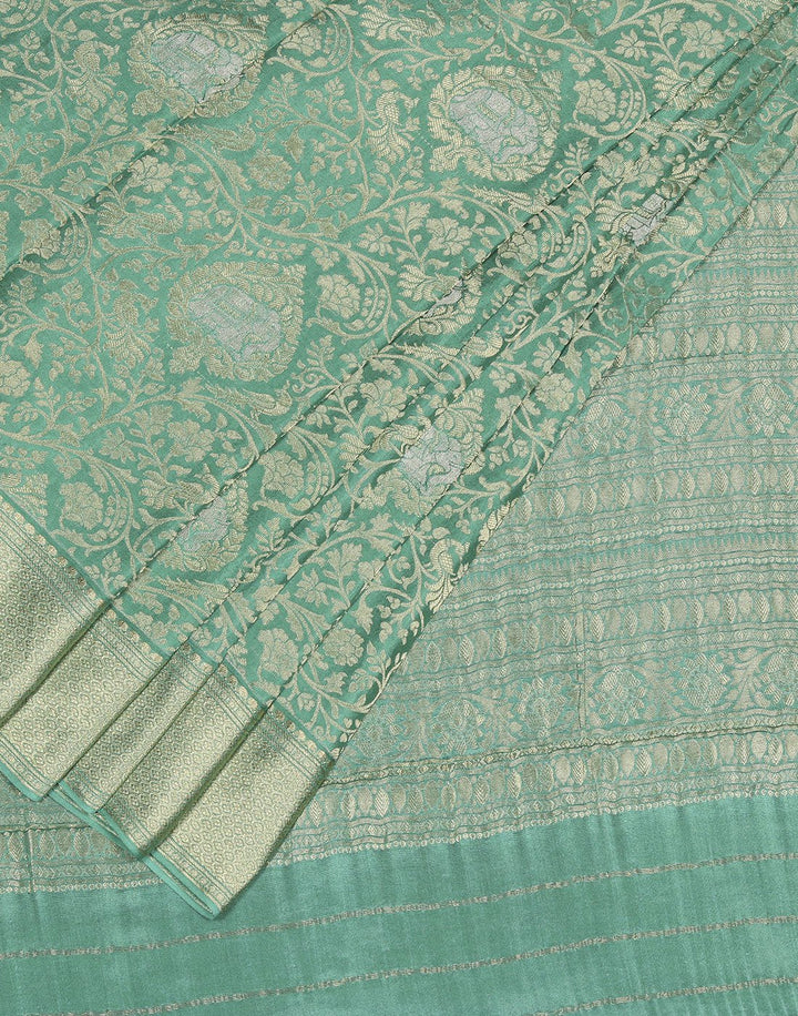 MBZ Meena Bazaar-Zari Jaal Crepe Saree