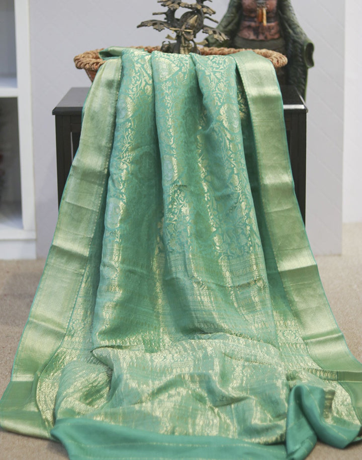 MBZ Meena Bazaar-Zari Jaal Crepe Saree