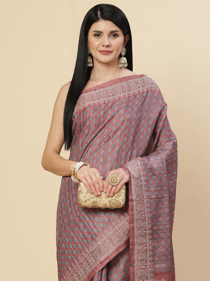 Digital Printed Tussar Saree