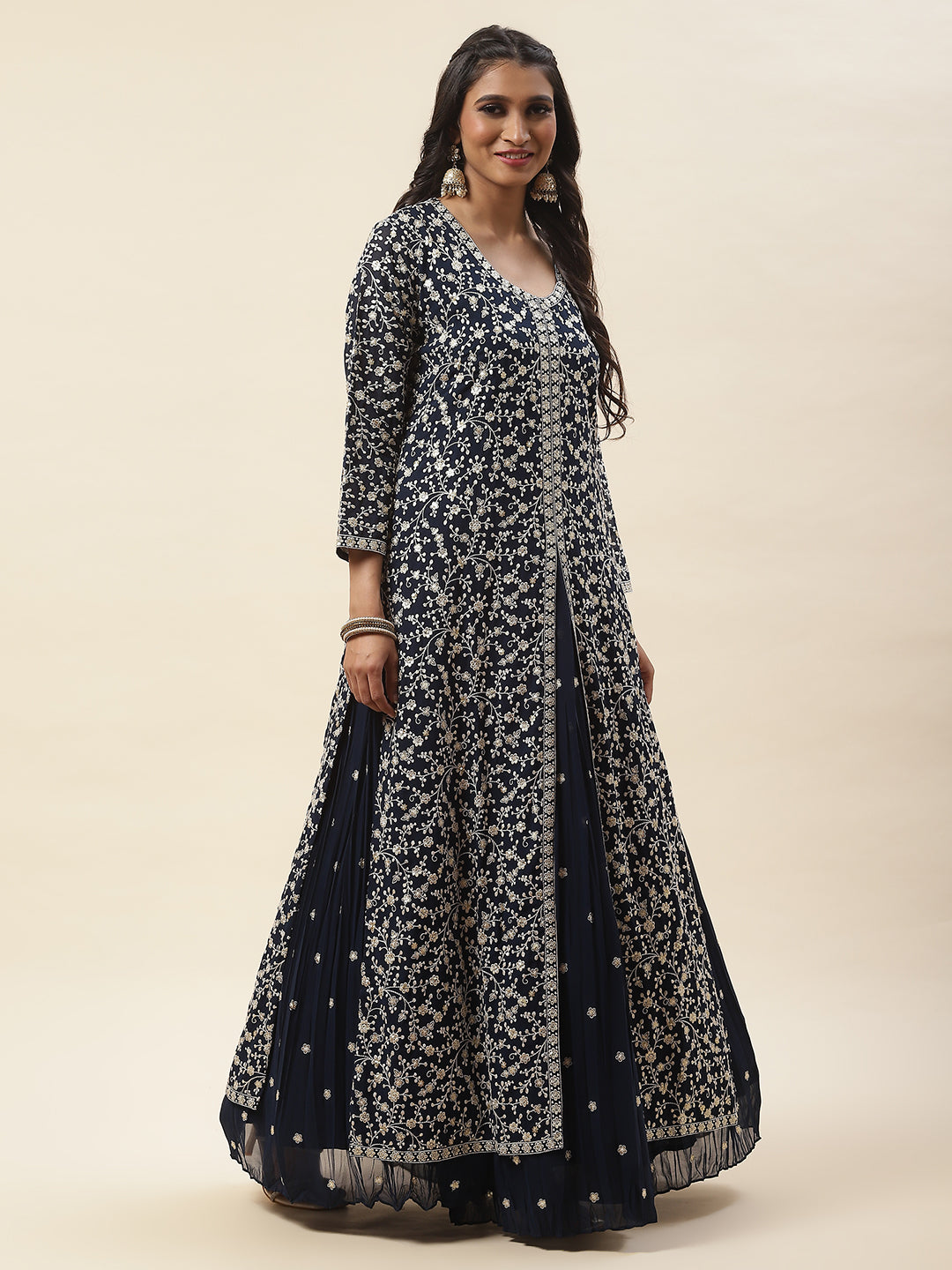 Georgette Kurta With Skirt