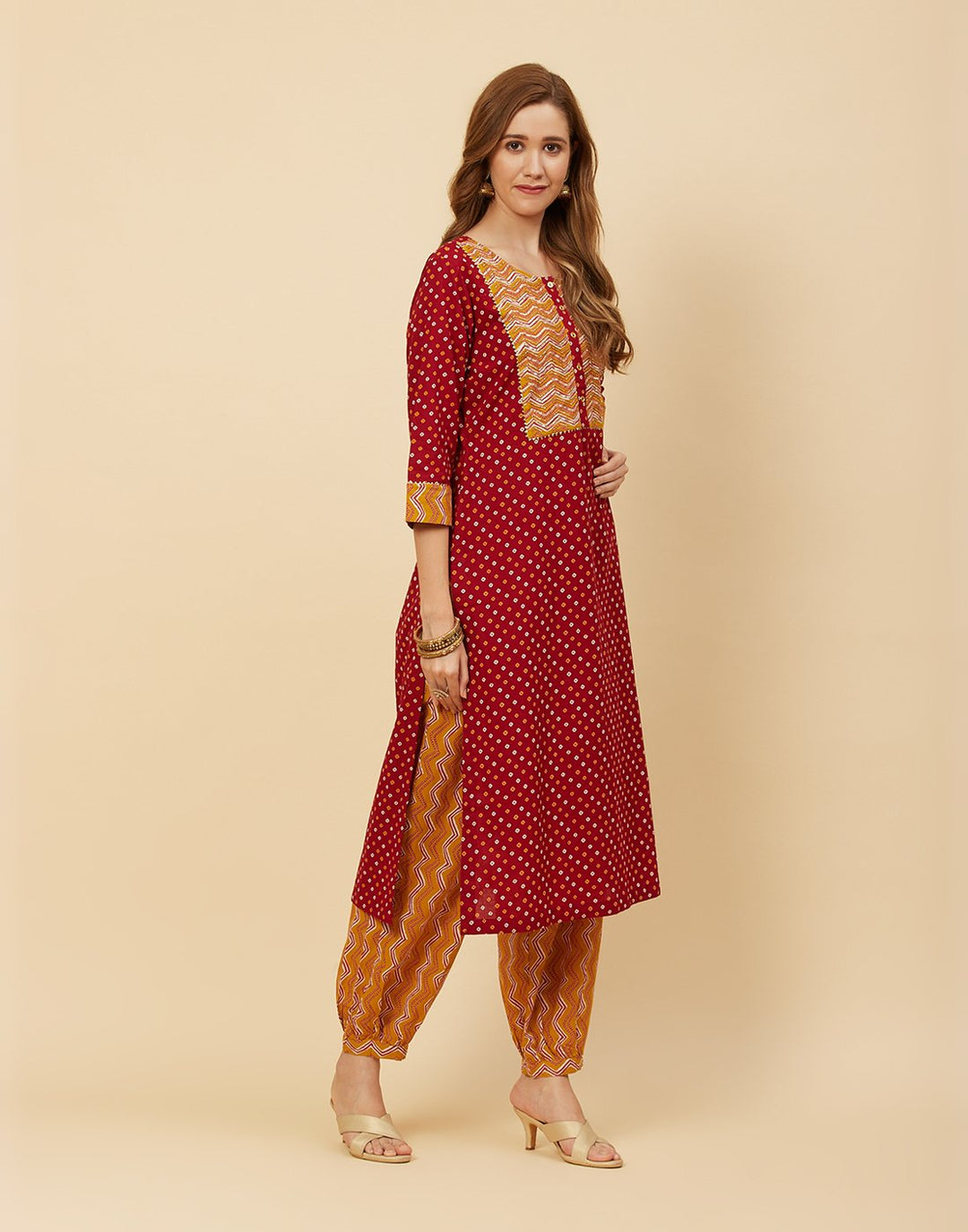 Printed Cotton Kurti With Salwar
