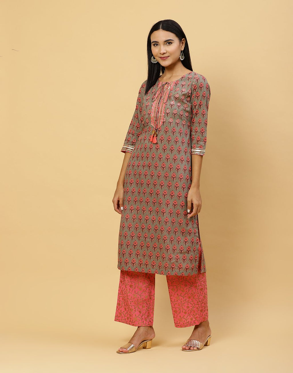 Printed Cotton Kurti with Pant