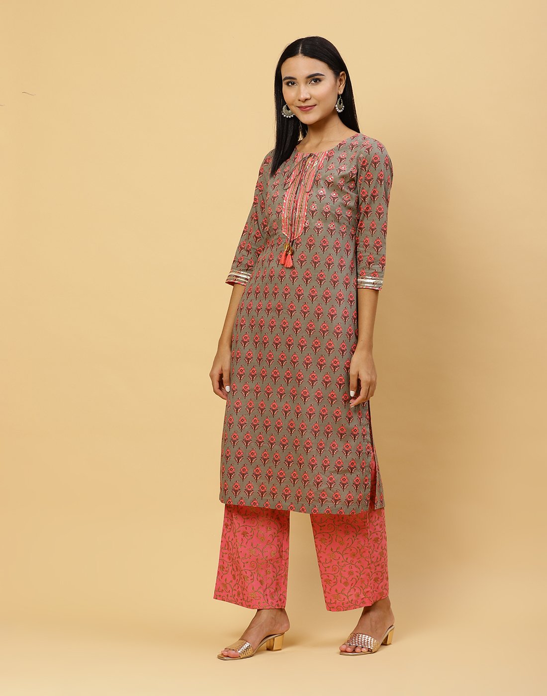 Printed Cotton Kurti with Pant