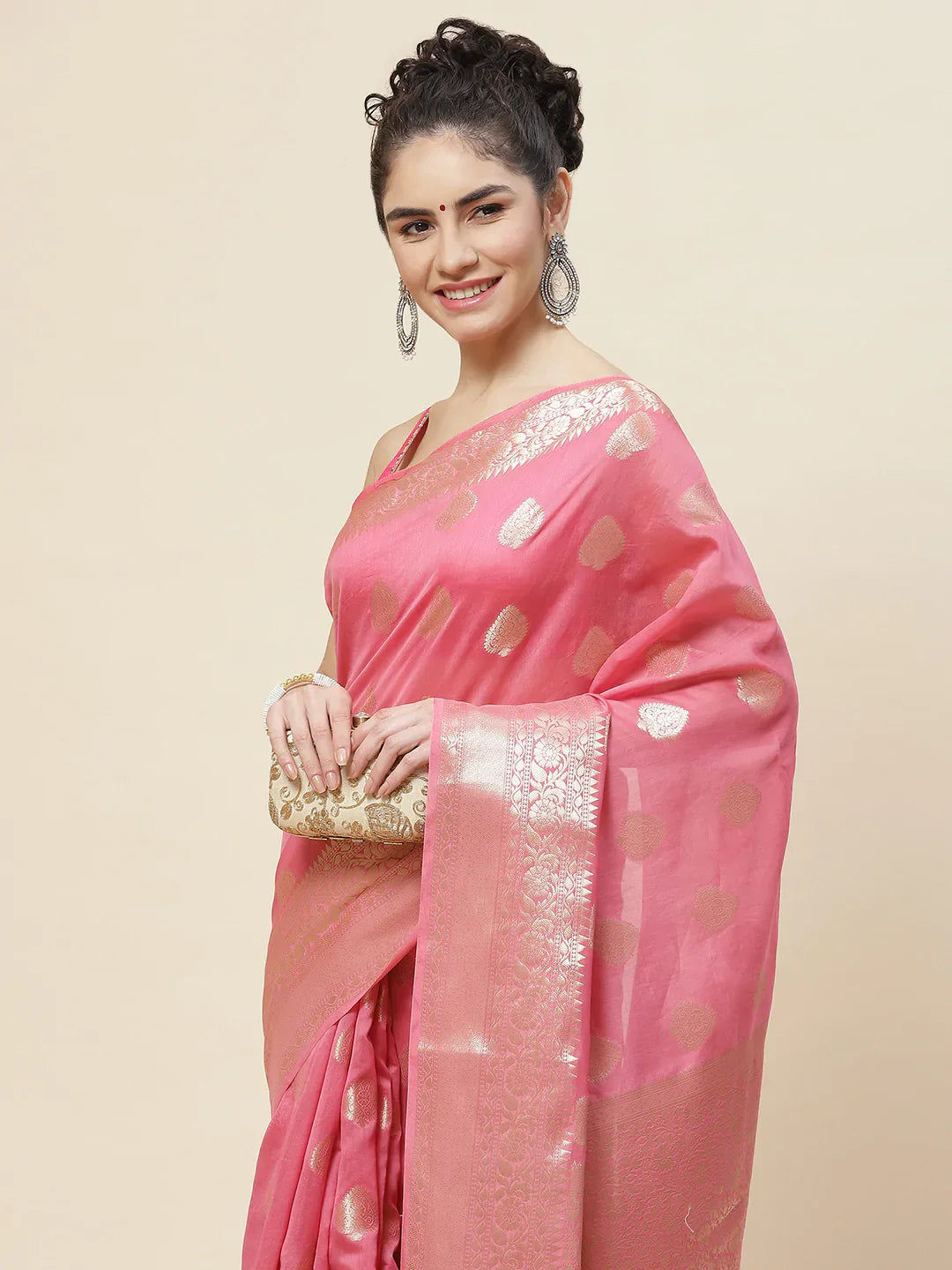 Zari Booti Cotton Woven Saree
