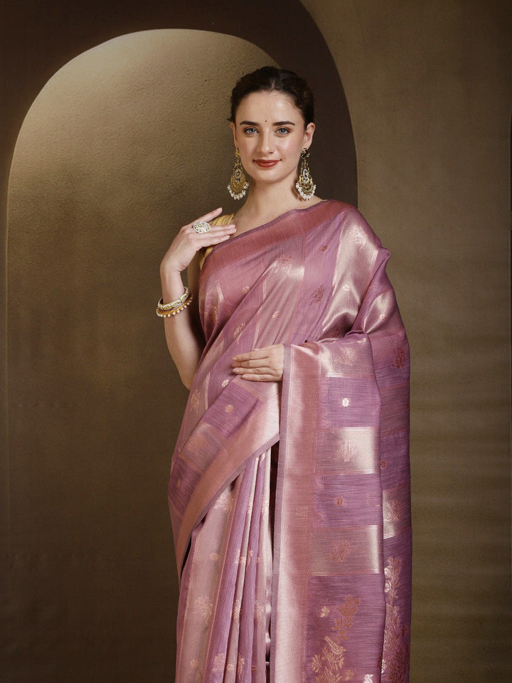 Woven Design Linen Blend Saree