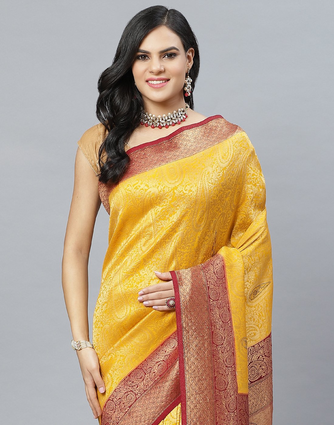 Art Handloom Woven Embroidery Saree