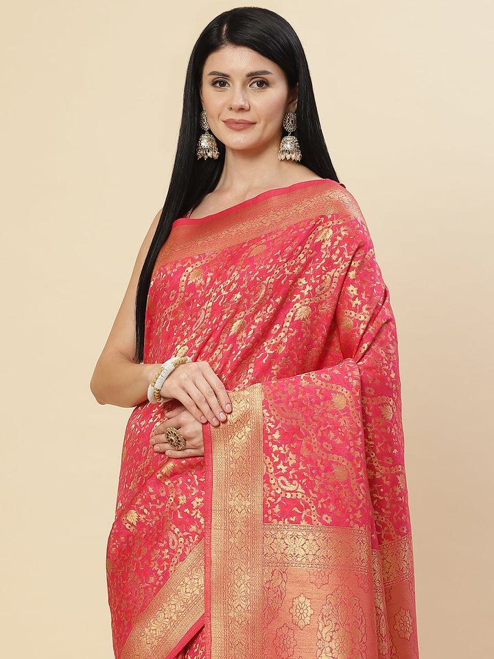 Zari Jaal Handloom Woven Saree