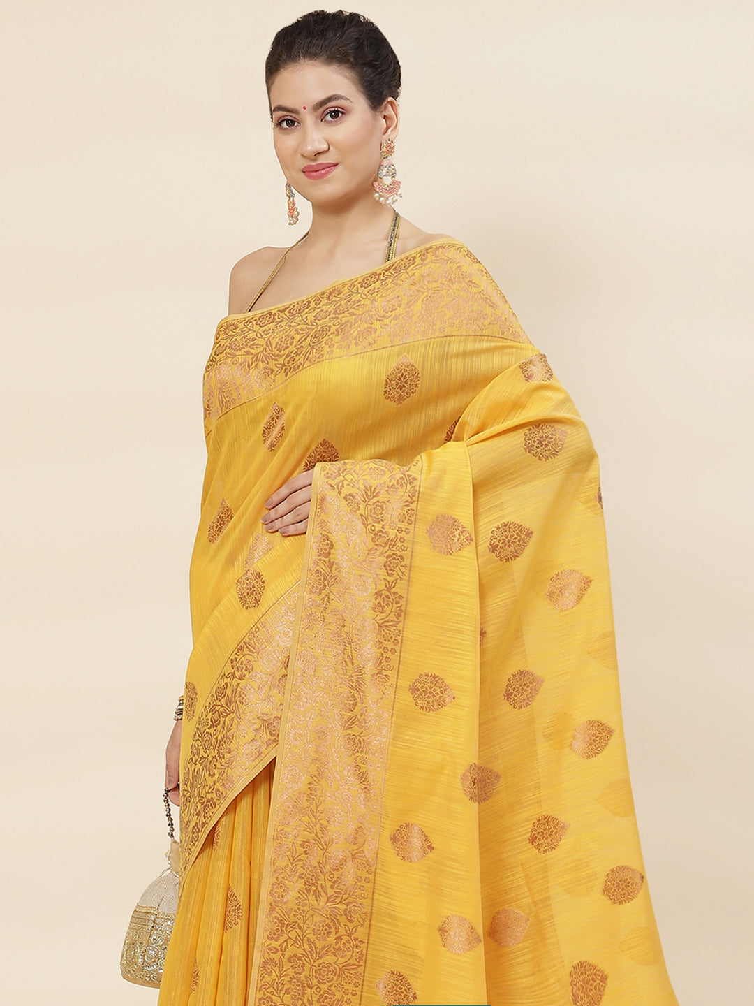 Zari Booti Woven Cotton Saree