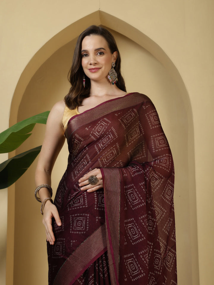 Digital Printed Chiffon Saree