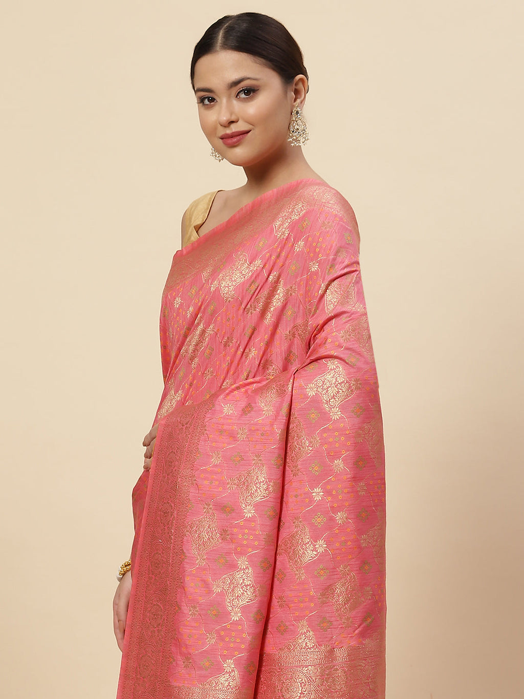 Zari Jaal Handloom Woven Saree