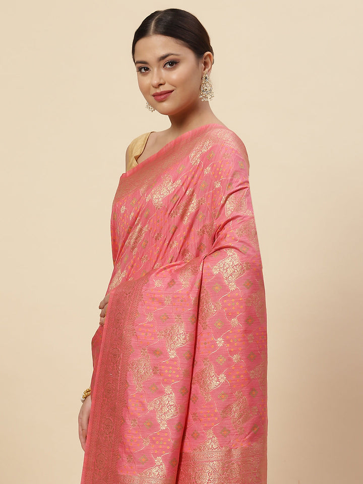 Zari Jaal Handloom Woven Saree