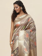 Floral Zari Jaal Handloom Woven Saree