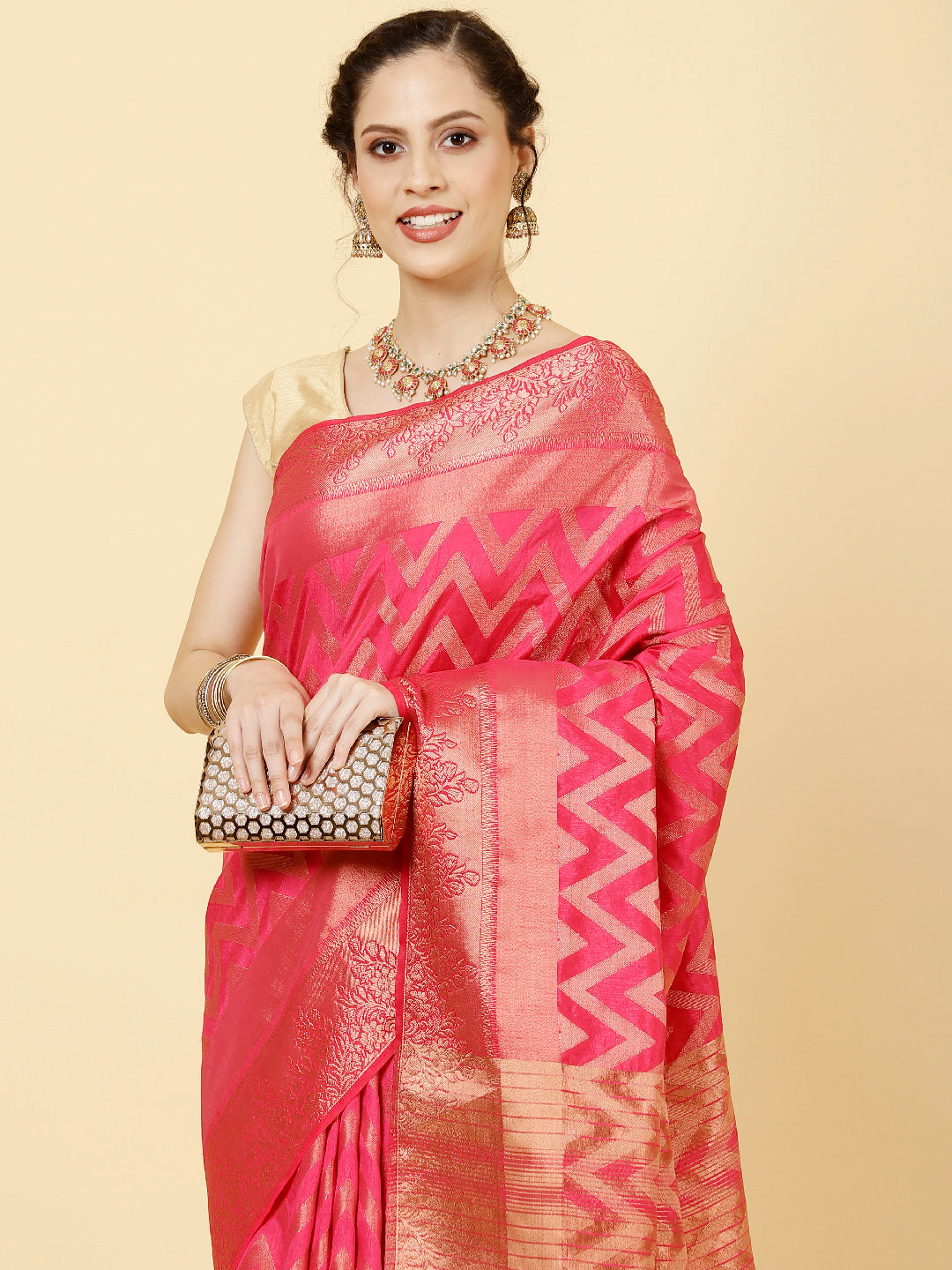 Zari Jaal Woven Handloom Saree