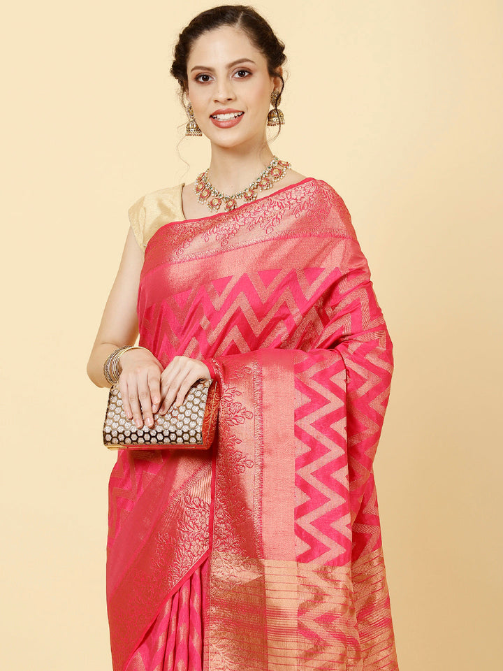 Zari Jaal Woven Handloom Saree