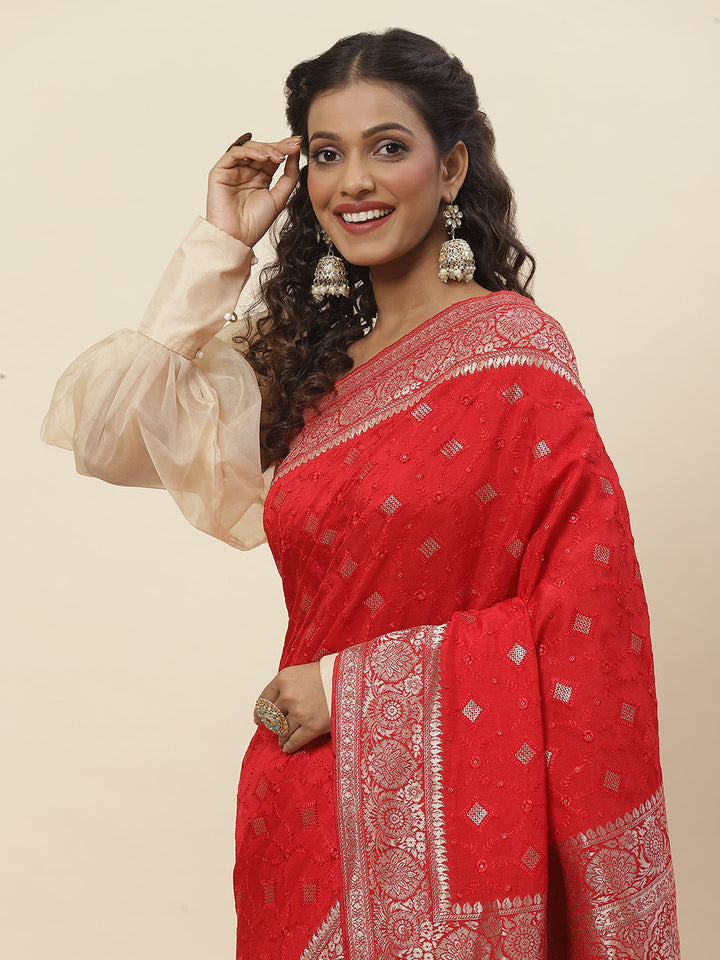 Embroidered Art Handloom Saree