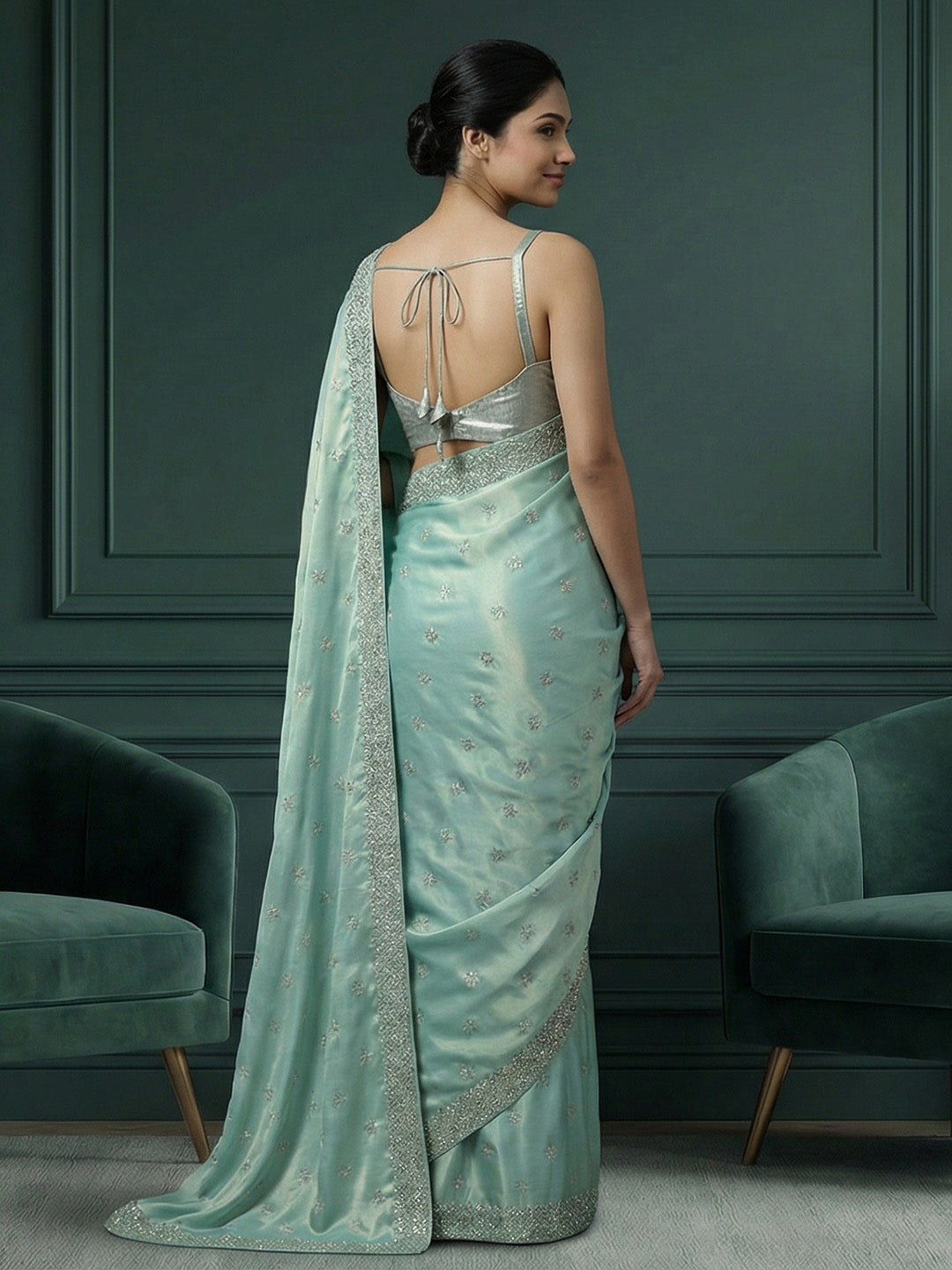 Embroidered Georgette Saree