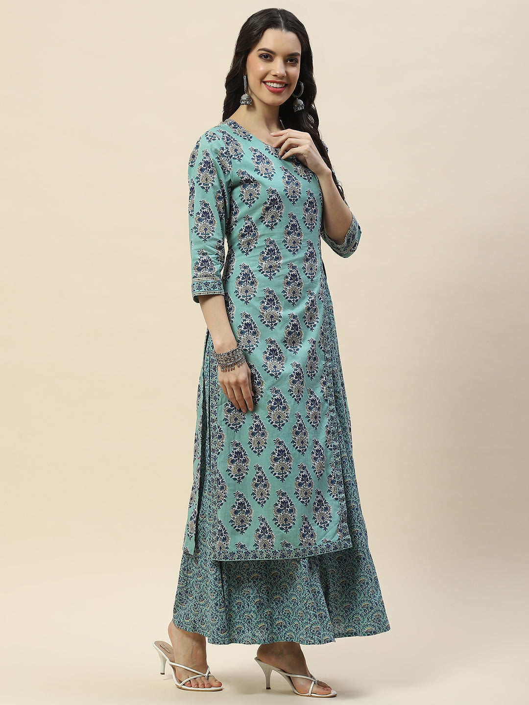 Printed Cotton Double Layer Kurta