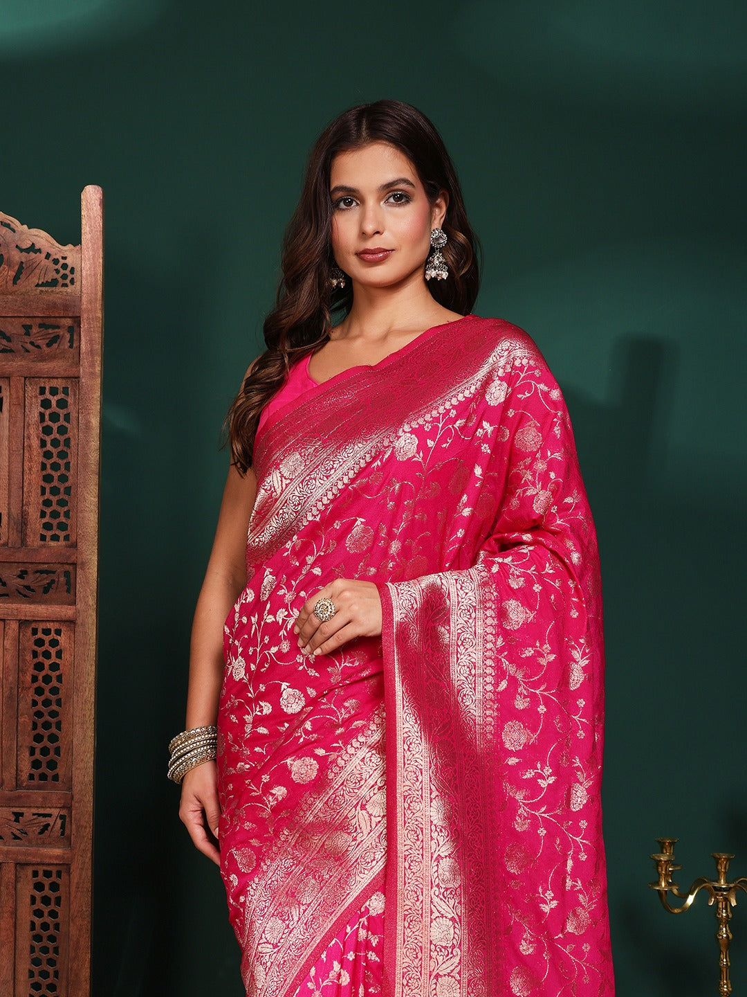 Plain Crepe Saree