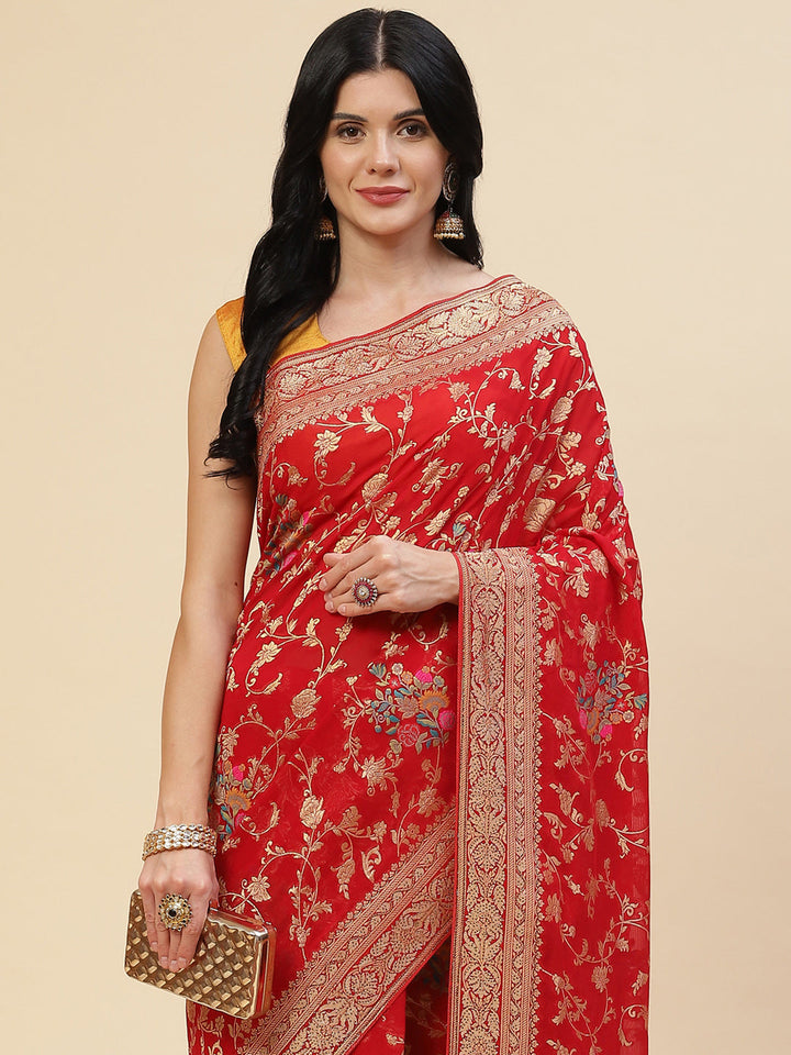 Floral Meenakari Georgette Saree