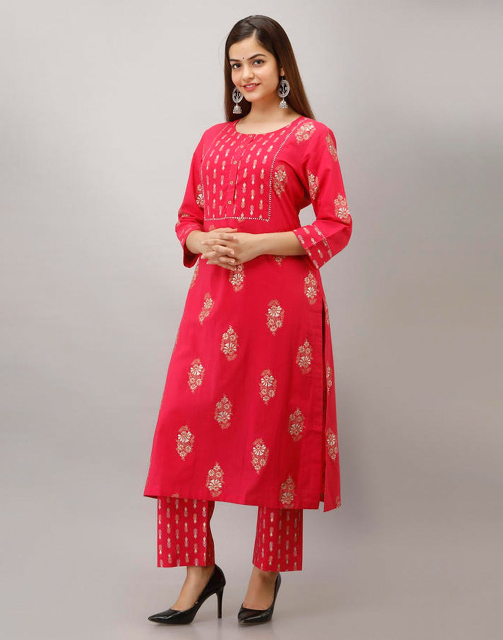 Printed Cotton Kurti With Pant