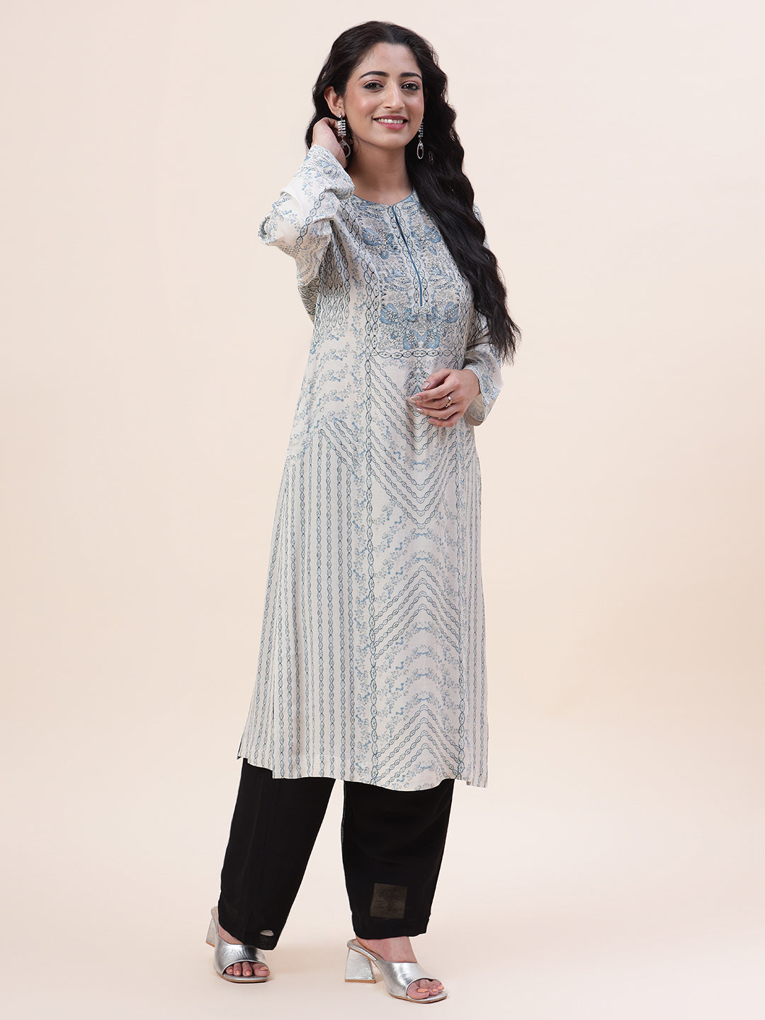 Digital Printed Crepe Kurta