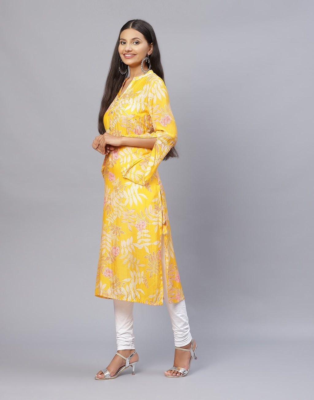 Floral Print Cotton Muslin Kurti