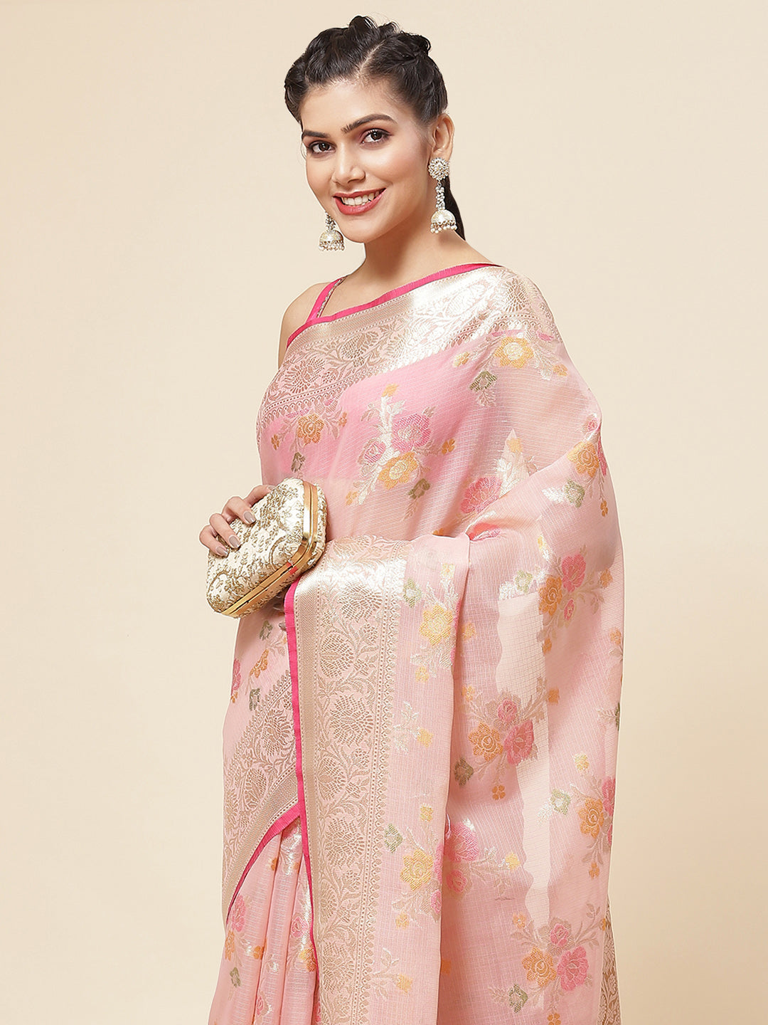 Floral Jaal Woven Cotton Saree