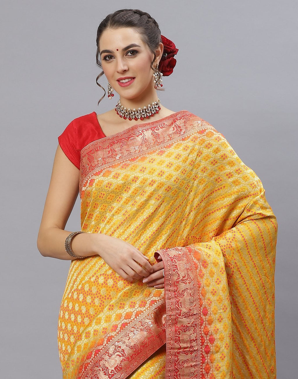 Banarasi Art Handloom Mustard Saree