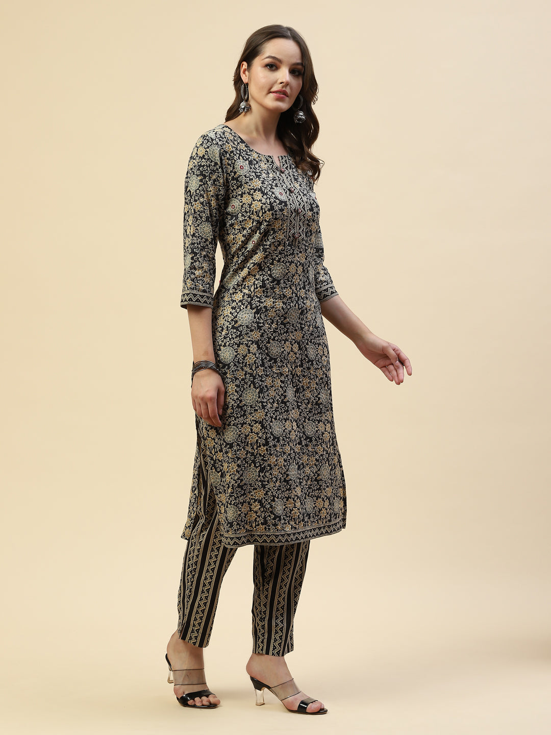 Printed Cotton Kurta With Pant & Cotton Dupatta