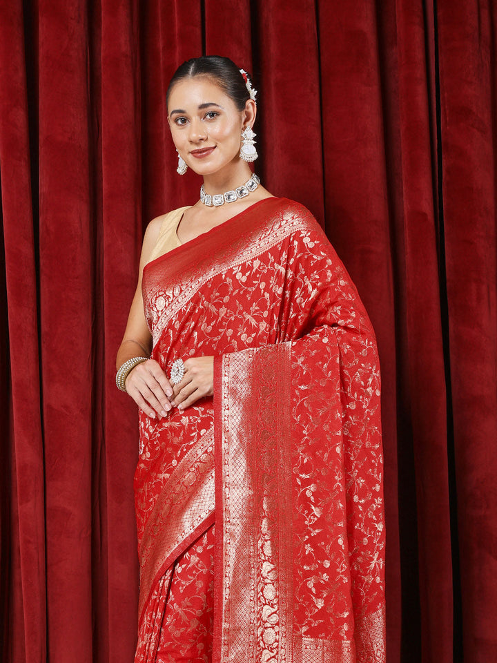 Zaari Jaal Woven Crepe Saree