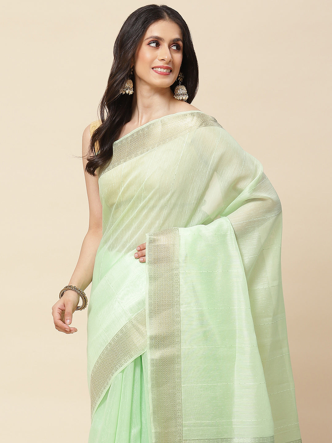 Zari Border Woven Cotton Saree