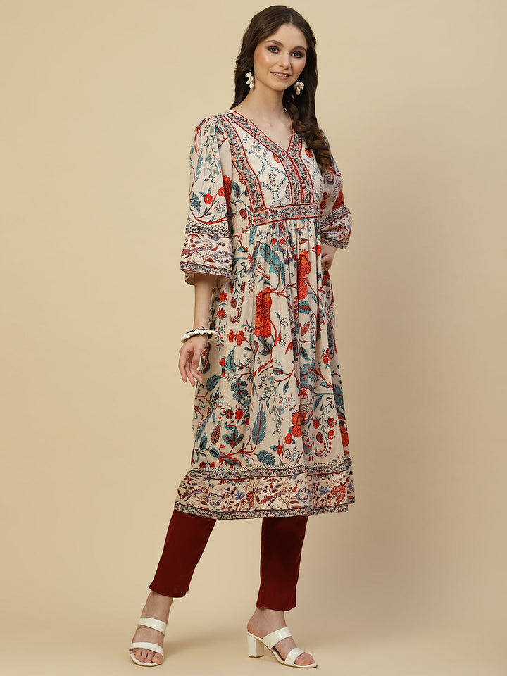 Floral Printed Cotton Kurta