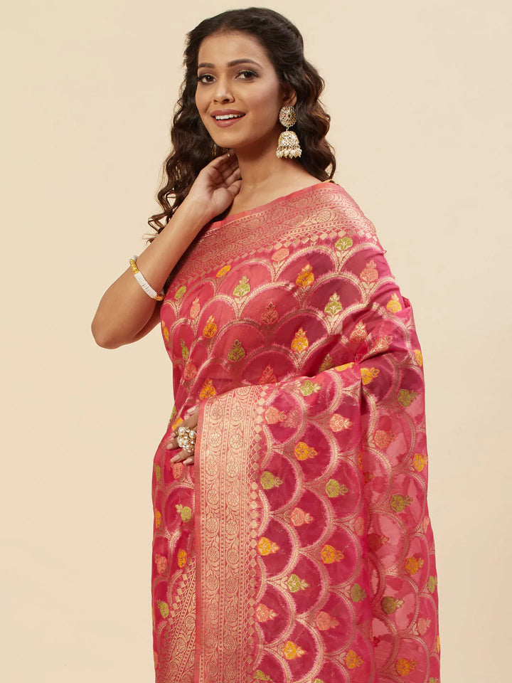 Zari Jaal Handloom Woven Saree